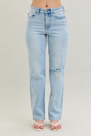 Judy Blue High Waist 90's Back Rip Straight Denim Jeans