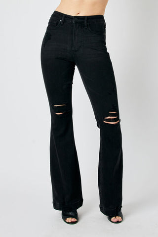 Judy Blue HW Tummy Control Black Flare Jean