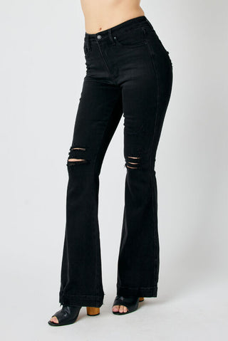 Judy Blue HW Tummy Control Black Flare Jean