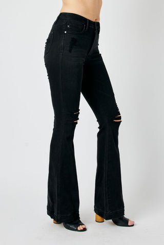 Judy Blue HW Tummy Control Black Flare Jean