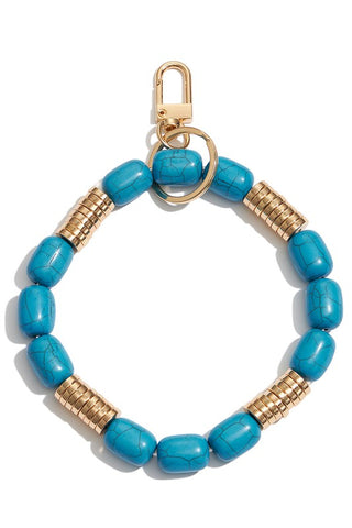 Natural Stone Beaded Keychain