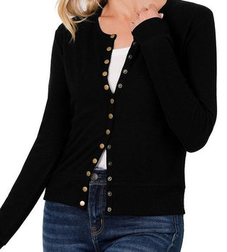 Crew Neck Button Cardigan