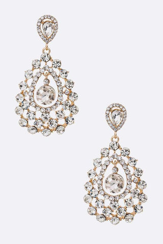 Crystal Teardrop Chandelier Earrings