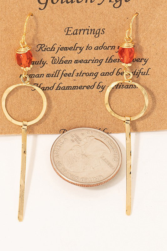 Small Circle Bar Drop Earrings