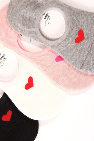 Lovey Heart Slip On Socks