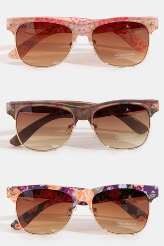 Abstract Floral Frame Sunglasses