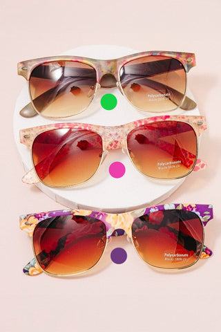 Abstract Floral Frame Sunglasses
