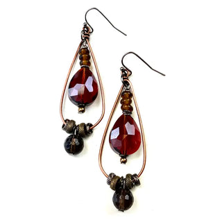 Twisted Wire Tear & Beaded Center Earrings