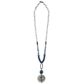 Beaded & Chain Pendant With Cross Necklace
