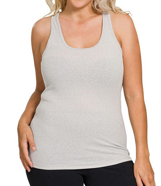 Plus Size Racer Back Cotton Rib Tank