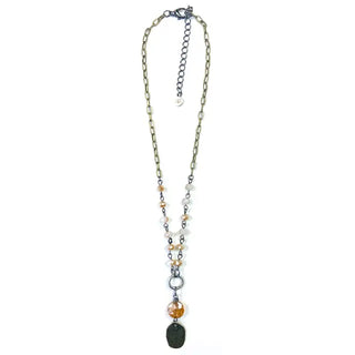 Short Ivory Coin Drop Pendant Necklace