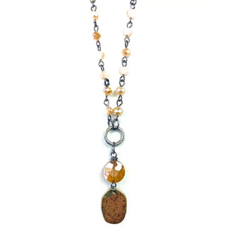 Short Ivory Coin Drop Pendant Necklace
