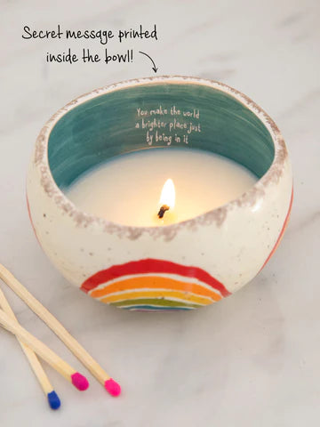 Natural Life Rainbow Artisan Secret Message Soy Candle