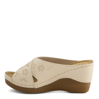 Flexus, Beige Flower Print Wedge