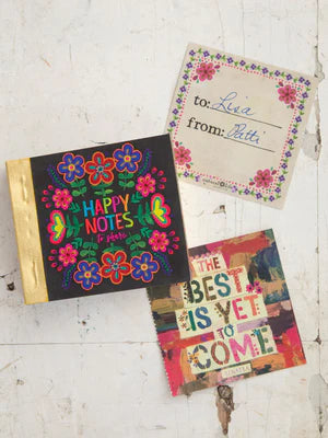 Natural Life Happy Notes Booklet - Tiny Black Floral