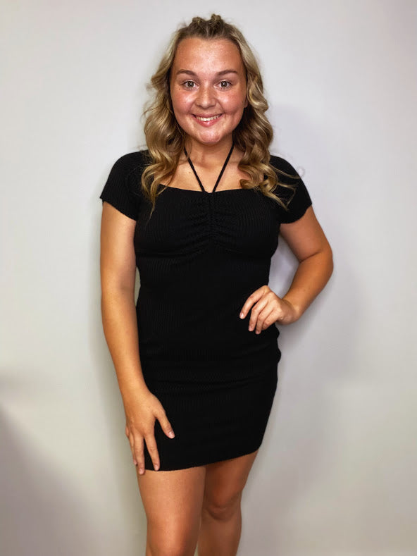 Short Sleeve Contoured Rib Dress
