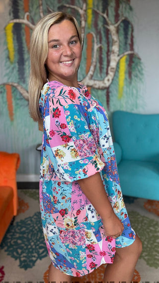 Color Garden Block Sun Dress
