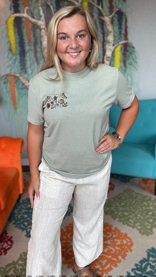 Linen, Lace Side Pants