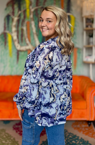 Marble Print Blouse