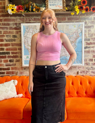 Midi Mineral Washed Skirt