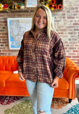 Chocolate Twist Flannel Top