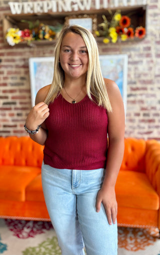 V-Neck Knit Top