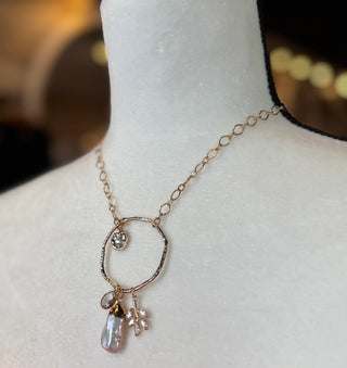 Necklace-Ring w/ Freshwater Pearl