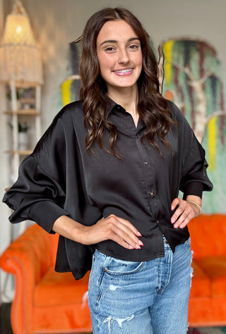 Satin Cropped Blouse