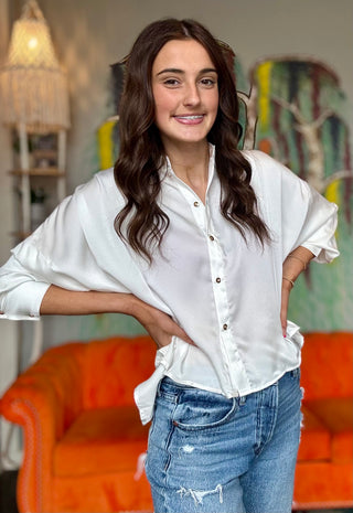 Satin Cropped Blouse