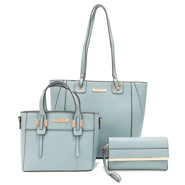Nicole Lee, Blue Dakota Handbag Set
