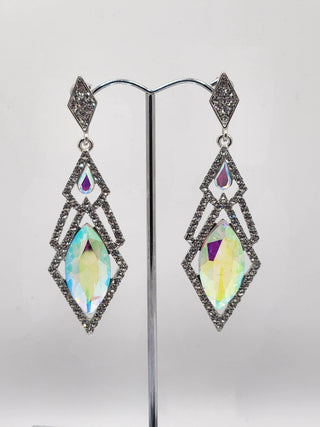 Detailed Triangle Iridescent Earring