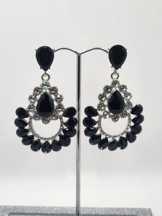 Detailed Black Dangle Earrings