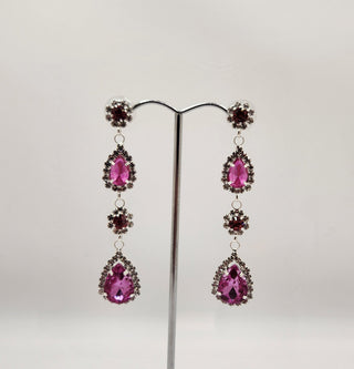 Silver Pink Dangle Earring