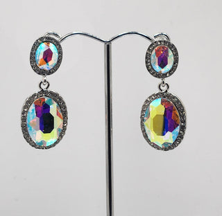 Silver Iridescent Drop Earring