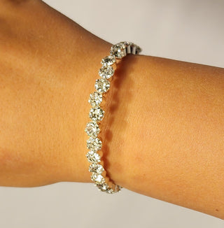 Round Stone Crystal Bracelet Cuff