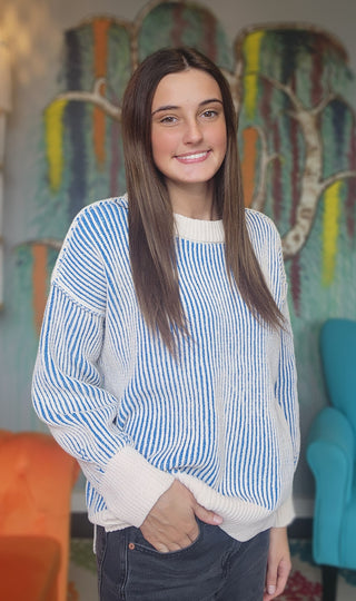 Two Tone Crewneck Sweater
