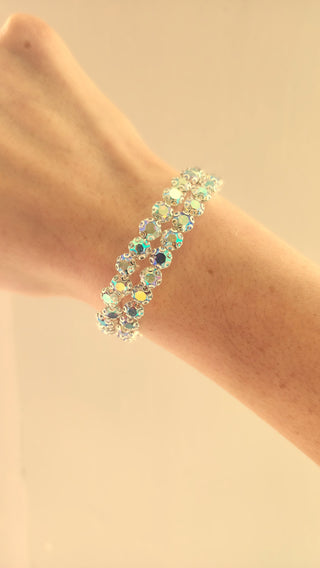 Double Wrap CZ Iridescent Stone bracelet