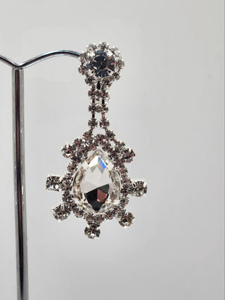 Silver Clip On Drop Earring