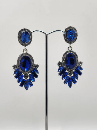 Royal Blue Silver Drop Earring