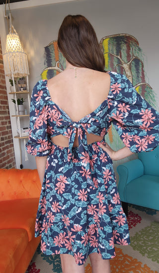 Floral, Open Back Summer Dress