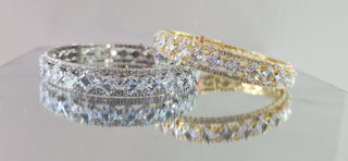 Diamond Shaped Crystal Bracelet Cuff