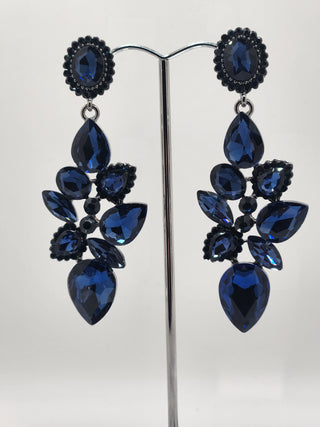 Shaped Navy Drop Earring
