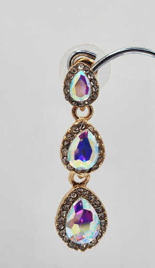 Gold Drop Iridescent Earring