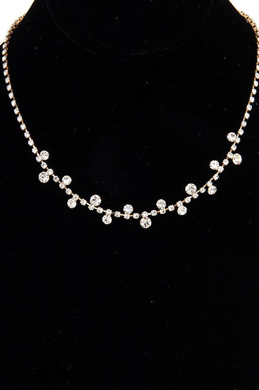Round Gem Pave Necklace