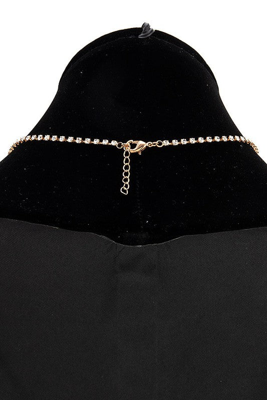 Round Gem Pave Necklace