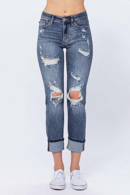 Judy Blue Noa Mid-Rise Boyfriend Jean