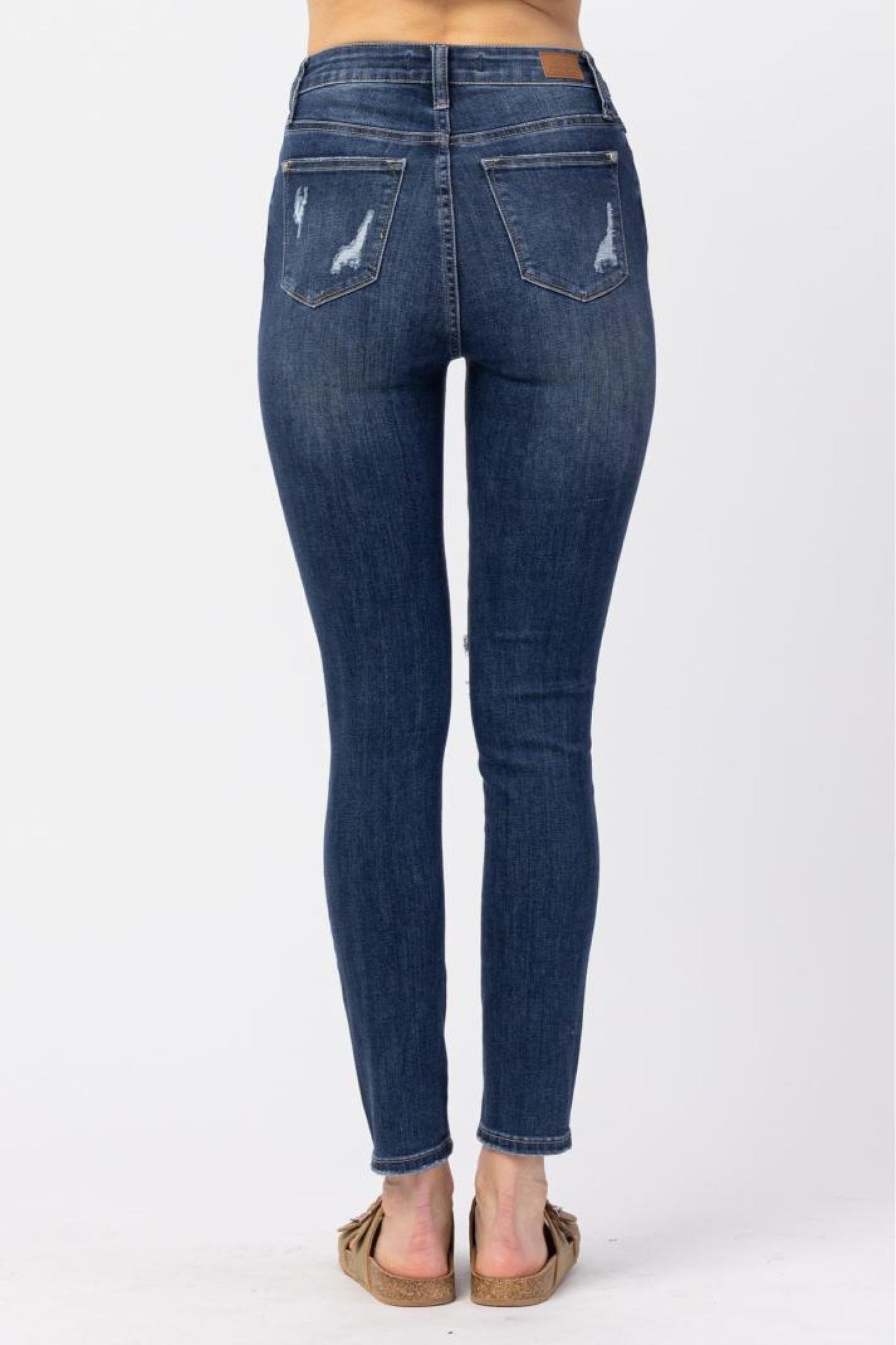 Judy Blue Hi-Rise Button Fly Cuffed Skinny Jean