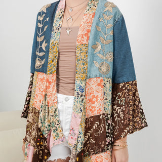 Patchwork Long Embroidered Kimono