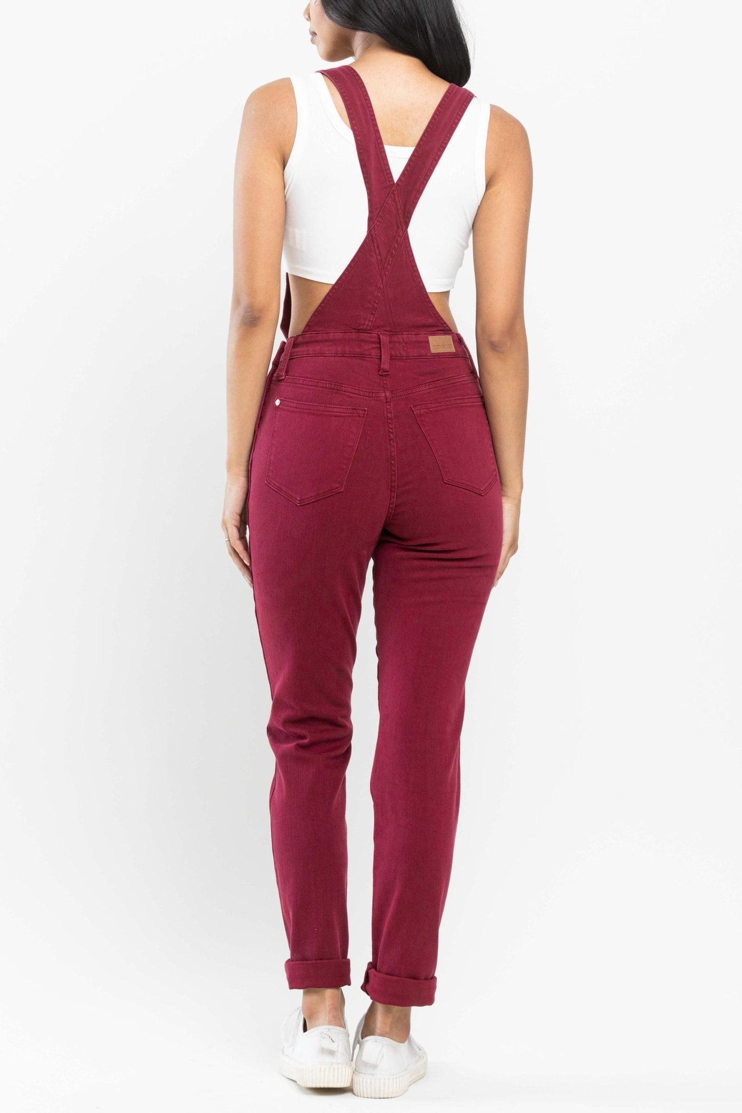 Judy Blue Maroon Boyfriend Overalls