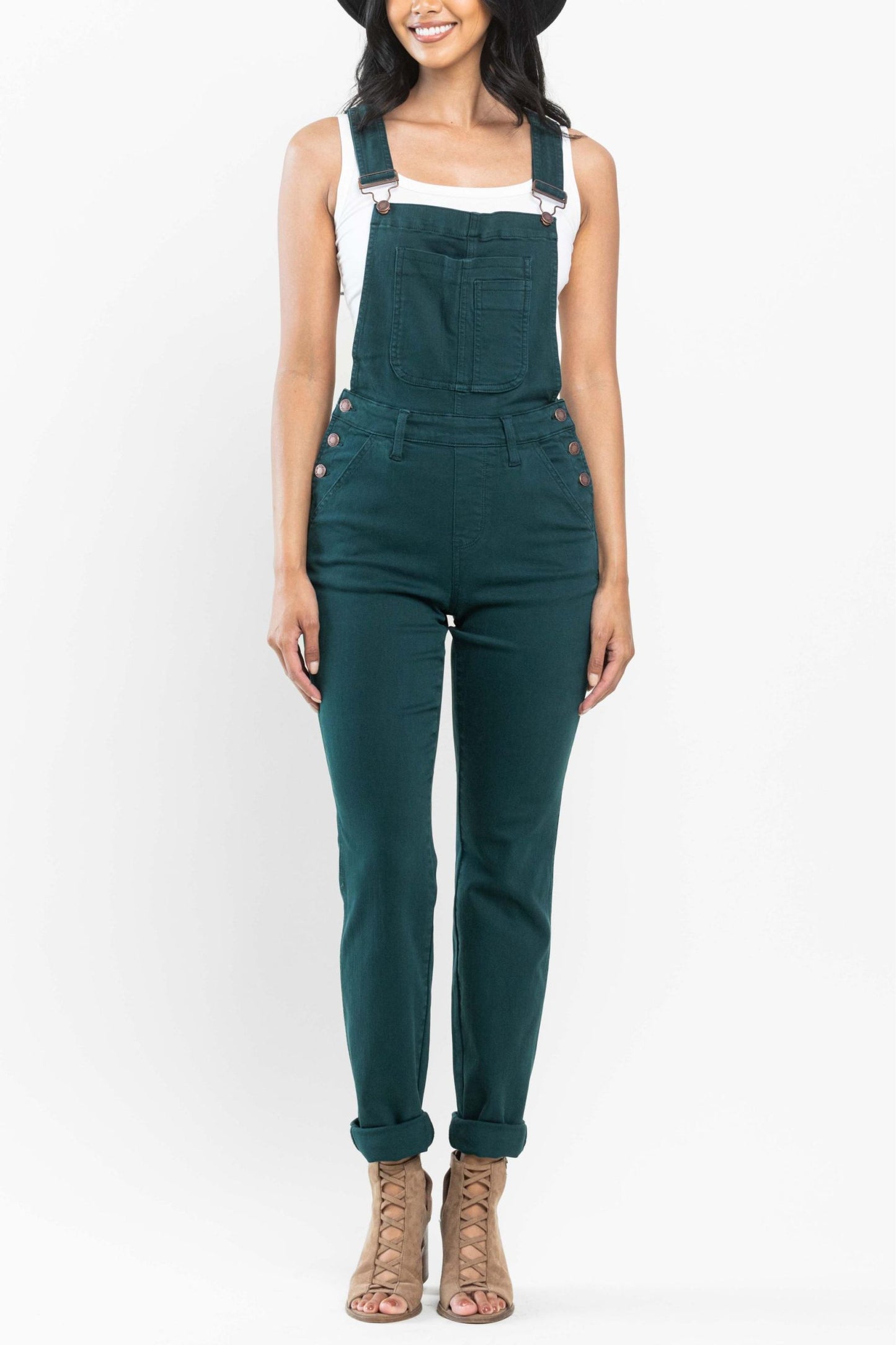 Judy Blue Teal Boyfriend Overalls